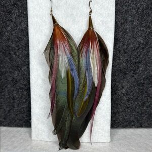 Colorful Bohemian Vintage Feather Earrings